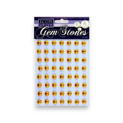 Picture of ICON CRAFT GEM STONES PEARL GOLD - 56 PIECES
